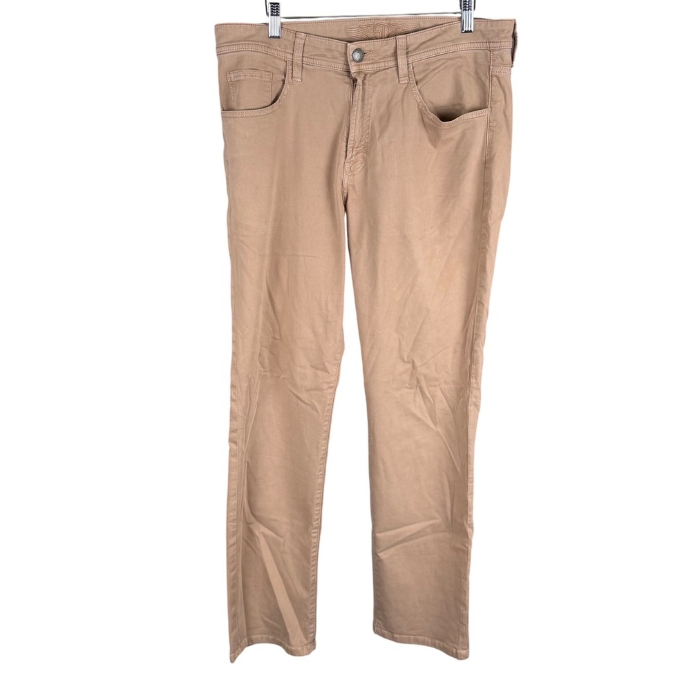 Robins Jean Straight D Tan Khaki Pants Mens 34x32 Stretch Cotton Blend